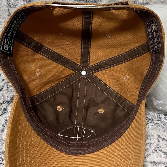 California Waterfowl Since 1945 Canvas Baseball Cap in Mustard Yellow - Picture 7 of 7